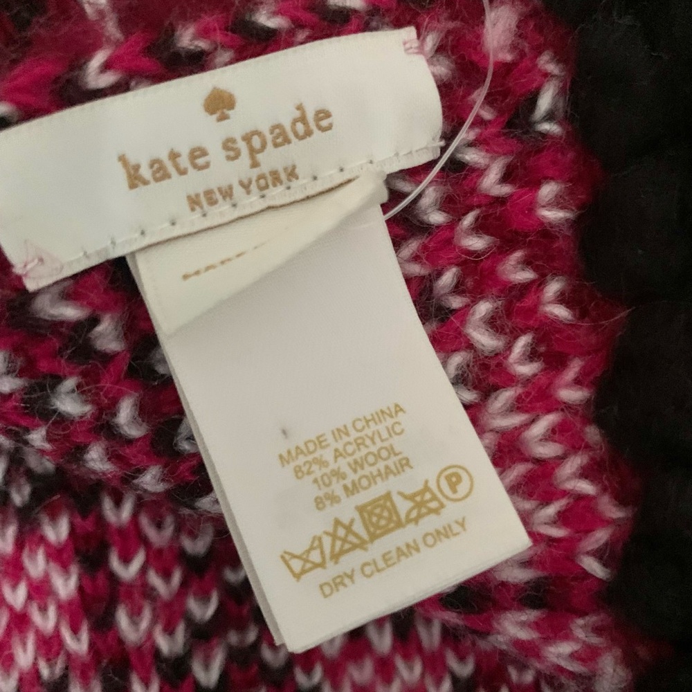 NWT Kate Spade Pink and Black Plaid Woodland Scarf - Picture 5 of 10